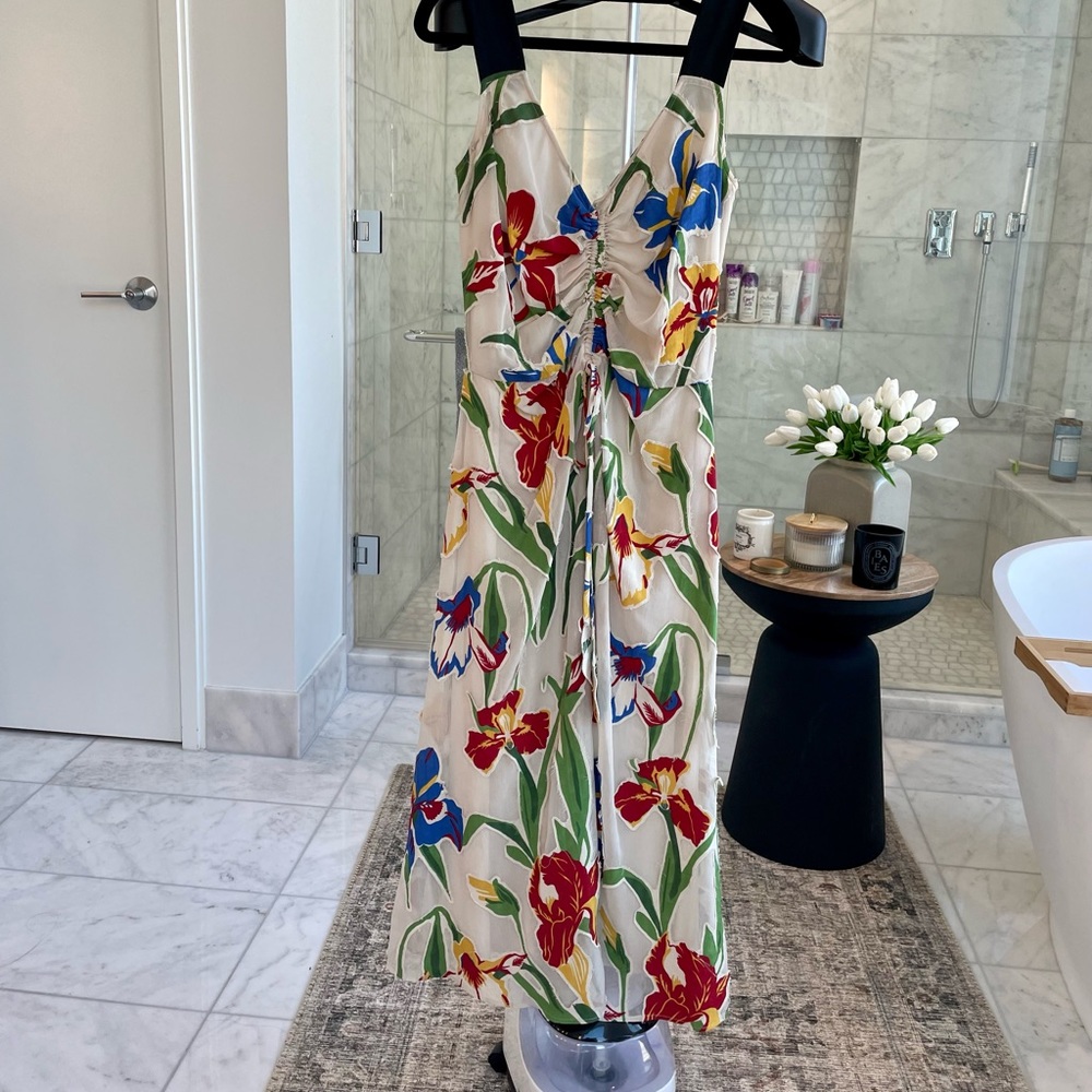 Tory Burch floral midi strap dress, Size 4
